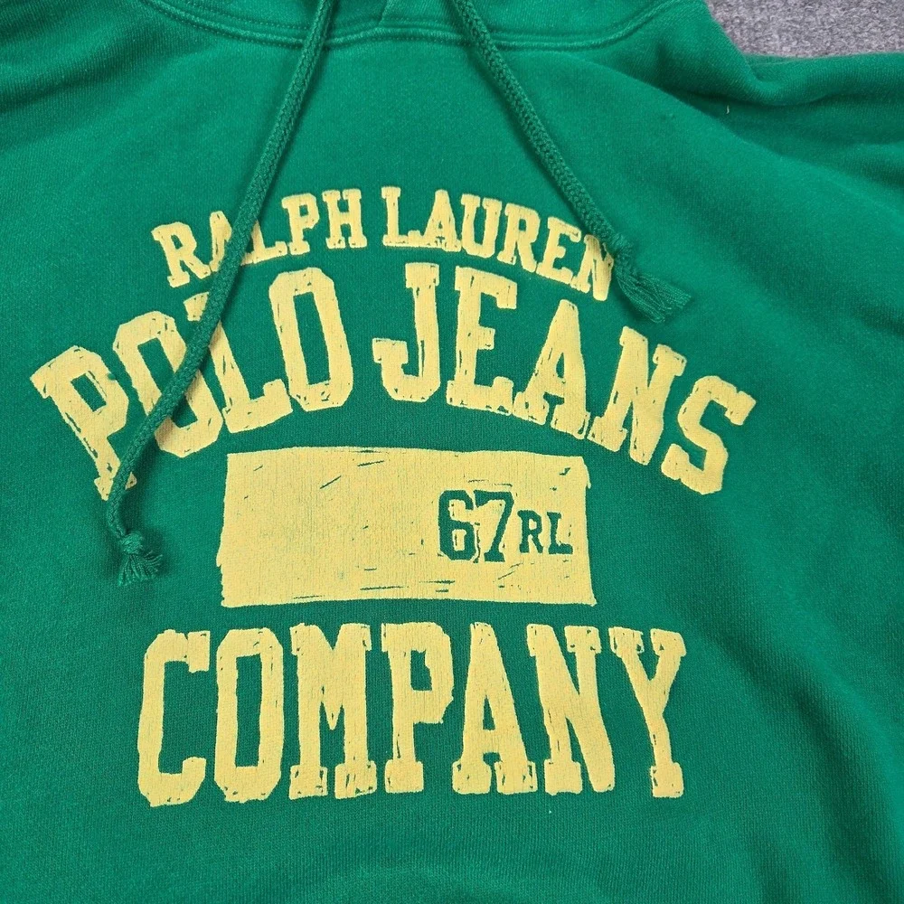 Vintage Y2k green Ralph Lauren Polo Jeans Company hoodie mens XL